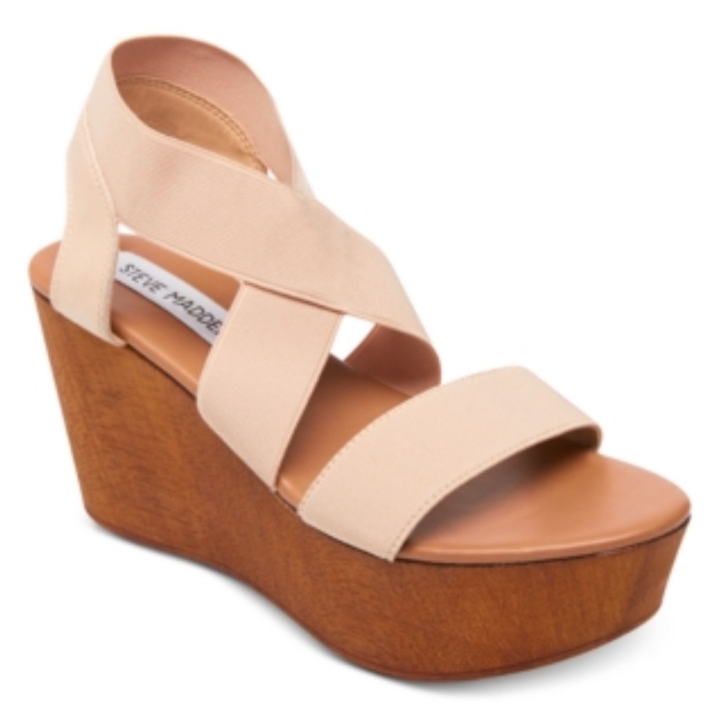 NWT Steve Madden Barbara Platform Wooden Wedges